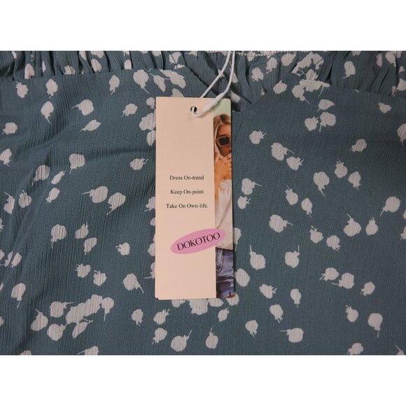 🌿 Dokotoo Women’s Green LS V Neck Smocked Blouse Top Size XL 🌿 - Picture 3 of 5